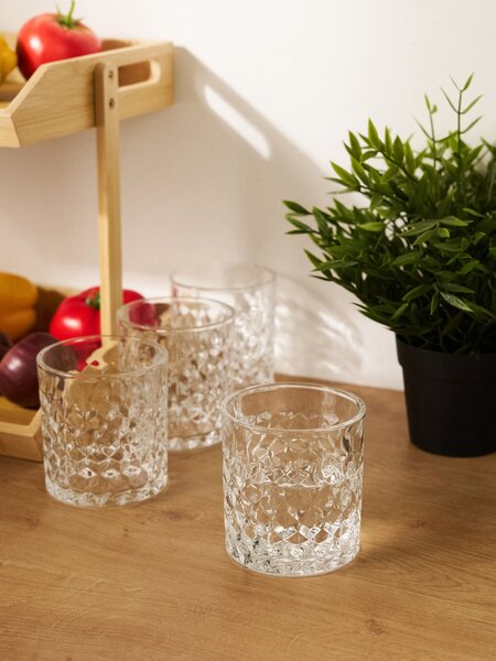 Sinsay - Súprava pohárov s reliéfnym vzorom 4 pack - clear