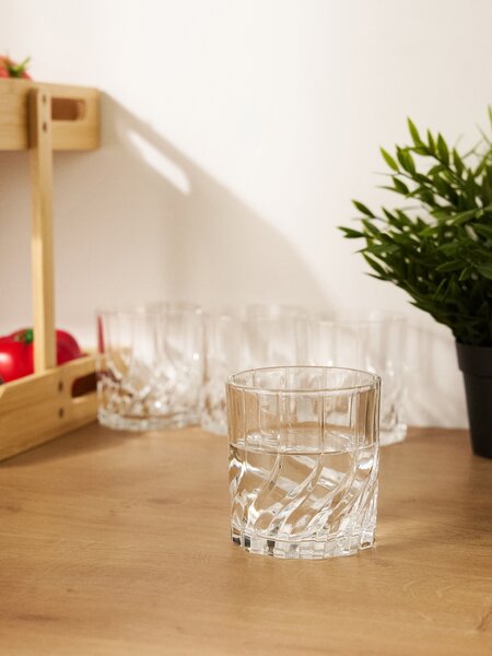 Sinsay - Súprava pohárov s reliéfnym vzorom 4 pack - clear