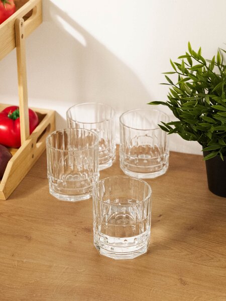 Sinsay - Súprava pohárov s reliéfnym vzorom 4 pack - clear