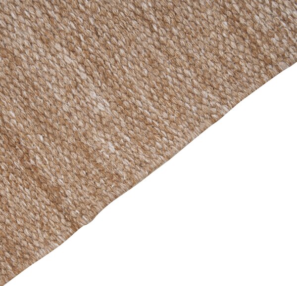 Koberec béžový recyklovaný syntetický materiál 160 x 230 cm so strapcami interiér exteriér