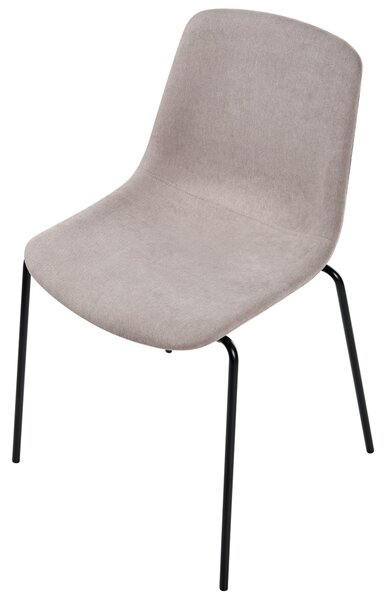 Sada 4 jedálenských stoličiek béžová polyester železné nohy ochranné podložky bez opierok rúk moderný minimalistický dizajn jedáleň