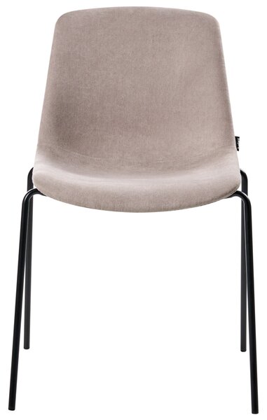 Sada 4 jedálenských stoličiek béžová polyester železné nohy ochranné podložky bez opierok rúk moderný minimalistický dizajn jedáleň