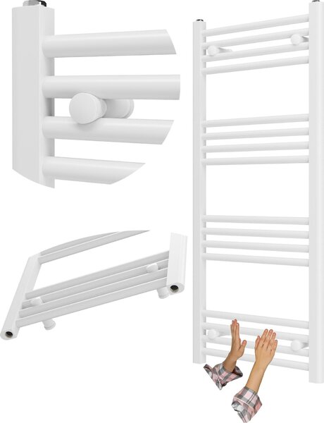 Granitan | Kúpeľňový radiátor Breno - 50/110 cm - Biely - Moderný dizajn - Praktický a funkčný