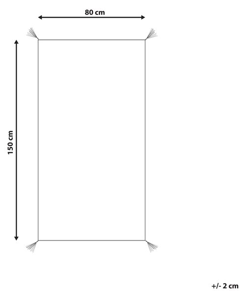 Koberec biela bavlna 80 x 150 cm geometrický vzor so strapcami obdĺžnikový tvar moderný štýl obývačka spálňa