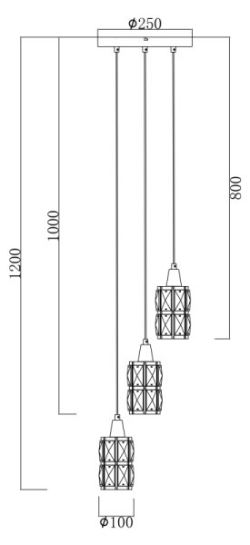 Globo 15761-3 - Krištáľový luster na lanku WOLLI 3xE14/40W/230V