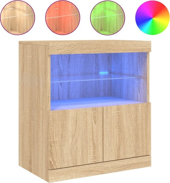 Komoda s LED svetlami dub sonoma 60x37x67 cm