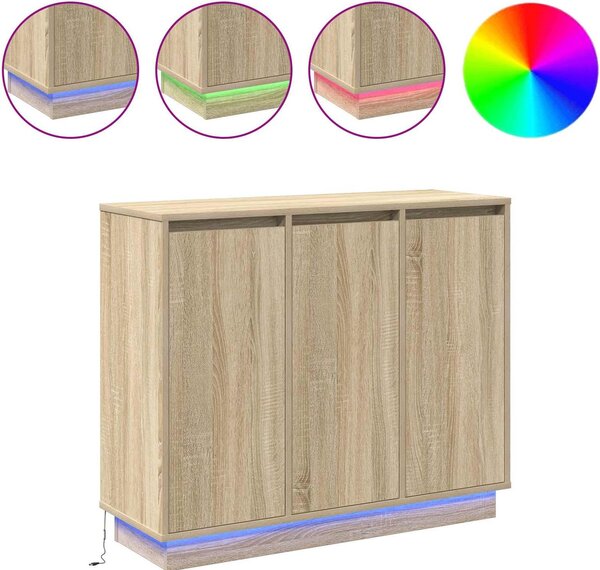LED komoda Sonoma dub 90 x 32 x 75 cm Kompozitné drevo