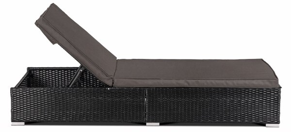 Záhradné kreslo LARGO čierne/hnedé technoratan