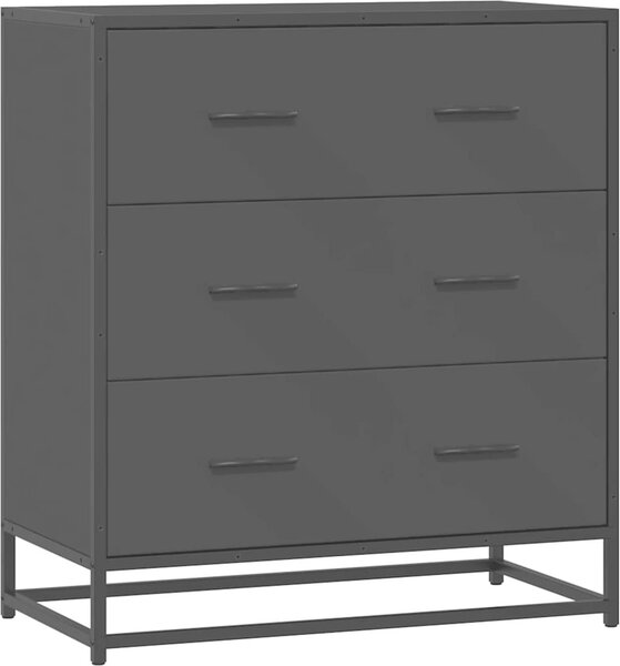 Komoda čierna 68x35x76 cm kompozitné drevo a kov