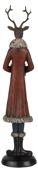Dekoratívne soška lane v zimnom kabáte - 8 * 8 * 35 cm - Clayre & Eef