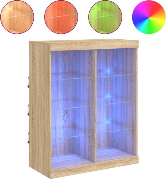 Komoda s LED svetlami dub sonoma 81x37x100 cm