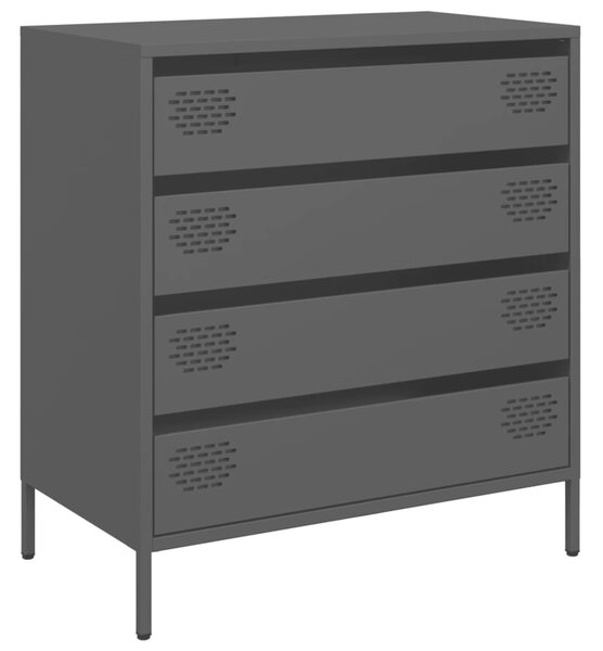 Komoda čierna 68x39x73,5 cm oceľ valcovaná za studena