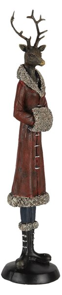 Dekoratívne soška lane v zimnom kabáte - 8 * 8 * 35 cm - Clayre & Eef