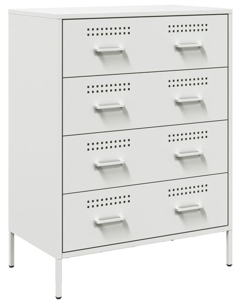 Komoda biela 68x39x89 cm oceľ
