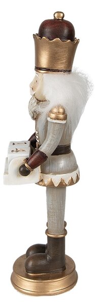 Vianočná dekorácia socha Luskáčik s kalendárom - 7*7*22 cm - Clayre & Eef