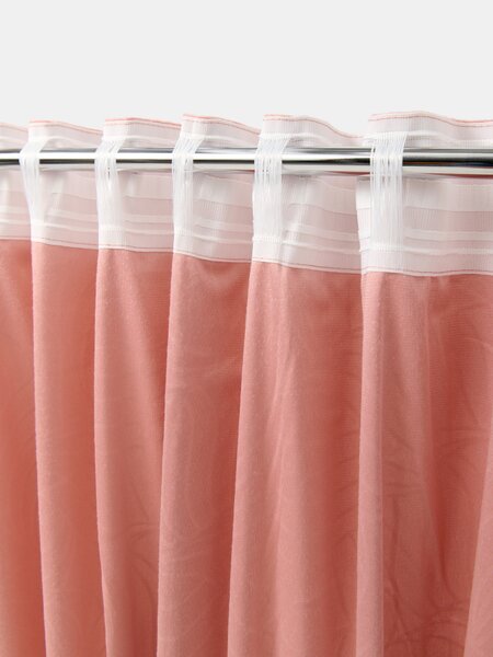 Sinsay - Záves z velvetu na stužke s vyrazeným vzorom - pastelová ružová