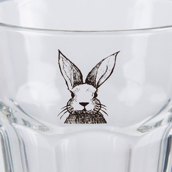 Pohárik na vodu s králikom Rabbit Cartoon - Ø 8*8 cm / 200 ml - Clayre & Eef