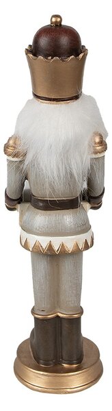 Vianočná dekorácia socha Luskáčik s kalendárom - 7*7*22 cm - Clayre & Eef