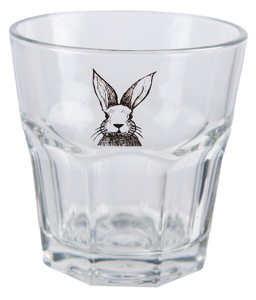 Pohárik na vodu s králikom Rabbit Cartoon - Ø 8*8 cm / 200 ml - Clayre & Eef