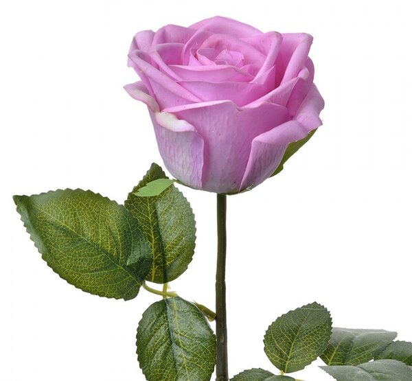 Dekorácia umelá kvetina fialová ruža Rose - 8*8*44 cm - Clayre & Eef