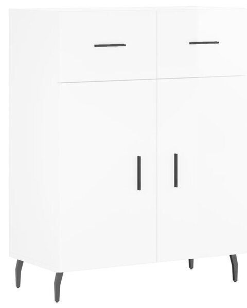 Komoda lesklá biela 69,5x34x90 cm spracované drevo