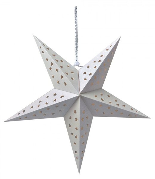 Biela závesná vianočná papierová hviezda M - 45*15*45 cm - Clayre & Eef