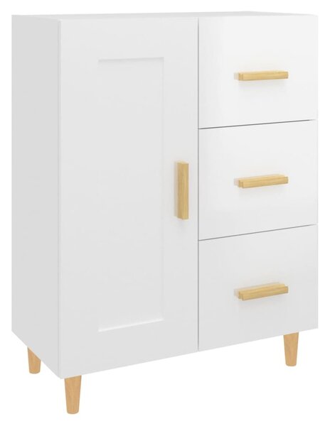 Komoda lesklá biela 69,5x34x90 cm spracované drevo