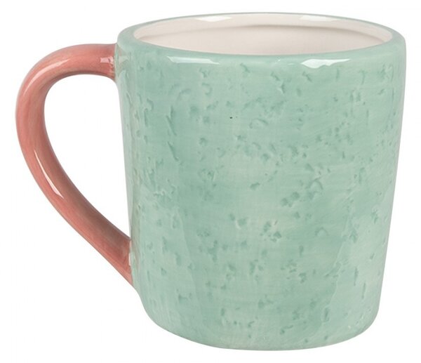 Zelený keramický hrnček v dekore chalúpky - 13*9*9 cm / 350 ml - Clayre & Eef