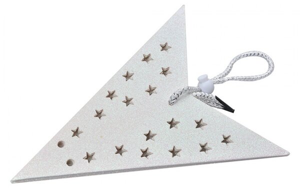 Biela závesná vianočná papierová hviezda M - 45*15*45 cm - Clayre & Eef