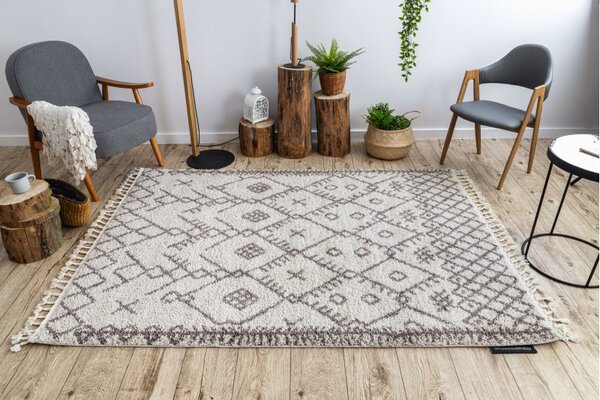 Dywany Łuszczów, Kusový koberec Berber Tanger B5940 cream and brown, 80x150, béžová, obývacia izba