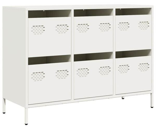 Komoda biela 101,5x39x73,5 cm oceľ valcovaná za studena