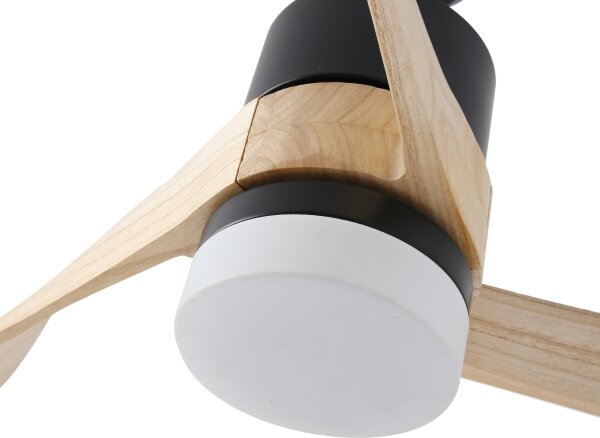 ZEVENTI - LED Stropný ventilátor NATURITO LED/18W/230V Wi-Fi Tuya čierny/dub + diaľkové ovládanie