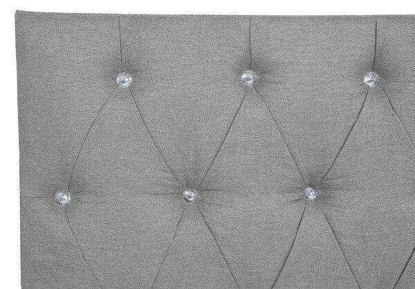 Čalúnená posteľ sivá 160 x 200 cm manželská posteľ dekoratívne gombíky minimalistický moderný dizajn
