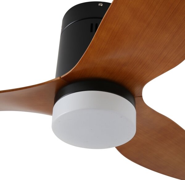 ZEVENTI - LED stropný ventilátor PADUA LED/18W/230V Wi-Fi Tuya čierna/hnedá + diaľkový ovládač