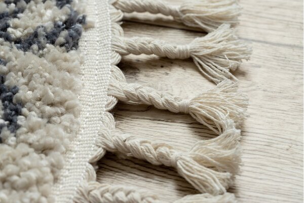Dywany Łuszczów , Kusový koberec Berber Agadir G0522 cream and grey kruh, 120x120 (priemer) kruh, béžová, chodba / predsieň