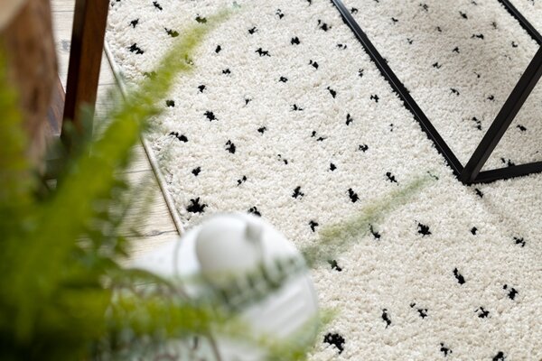 Dywany Łuszczów , Kusový koberec Berber Syla B752 dots cream, 140x190, biela, kancelária