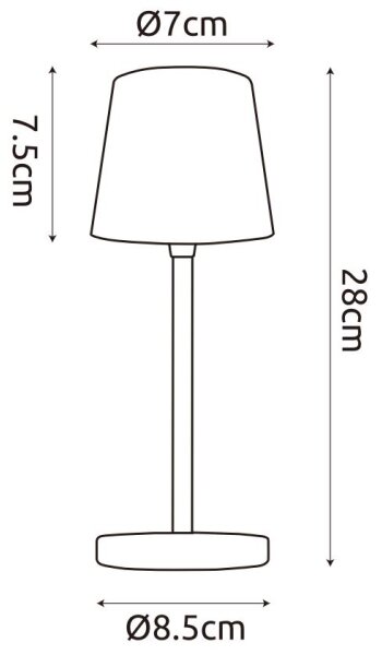 Globo 58482W-LED Stolná lampa VAN. 2W/5V 2200mAh IP44 biela, stmievateľná, nabíj