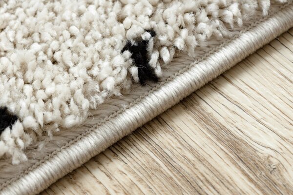 Dywany Łuszczów , Kusový koberec Berber Syla B752 dots cream, 140x190, biela, kancelária