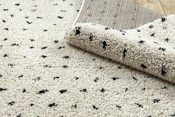 Dywany Łuszczów , Kusový koberec Berber Syla B752 dots cream, 140x190, biela, kancelária