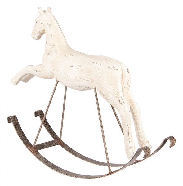Béžový antik dekoračný hojdací kôň - 61*15*51cm - Clayre & Eef