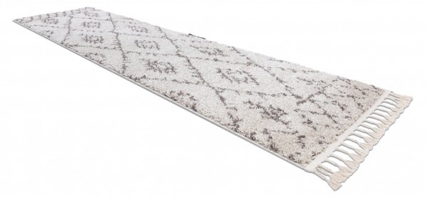 Dywany Łuszczów, Behúň Berber Fez cream, 60x200, biela, obývacia izba