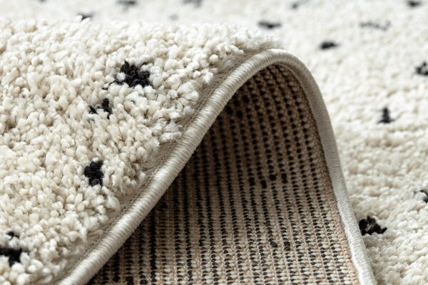 Dywany Łuszczów , Kusový koberec Berber Syla B752 dots cream, 140x190, biela, kancelária