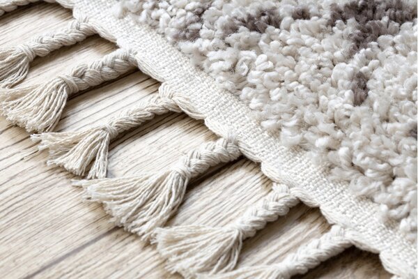 Dywany Łuszczów, Behúň Berber Fez cream, 60x200, biela, obývacia izba