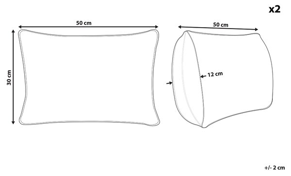 Sada 2 dekoratívnych vankúšov sivá polyester 30 x 50 cm obdĺžnikový tvar bez vzoru moderný klasický štýl doplnky