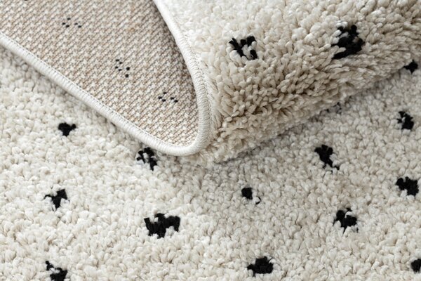Dywany Łuszczów, Behúň Berber Syla B752 dots cream, 60x200, biela, kuchyňa
