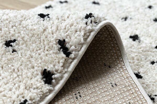 Dywany Łuszczów, Behúň Berber Syla B752 dots cream, 60x200, biela, kuchyňa