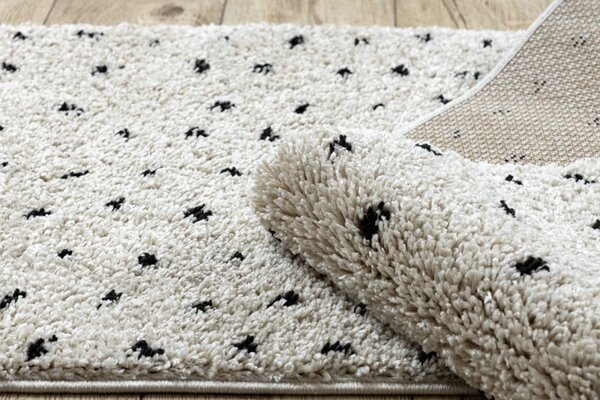 Dywany Łuszczów, Behúň Berber Syla B752 dots cream, 60x200, biela, kuchyňa