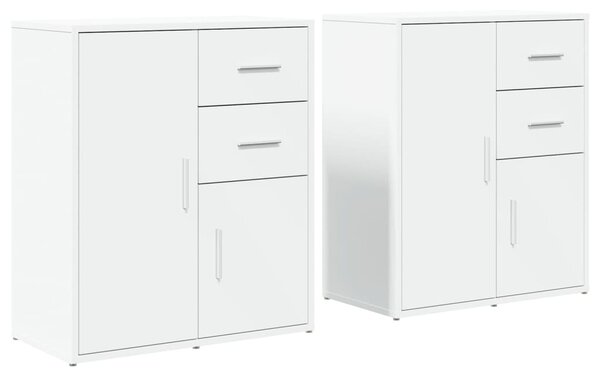 Komody 2 ks biele 60x31x70 cm kompozitné drevo