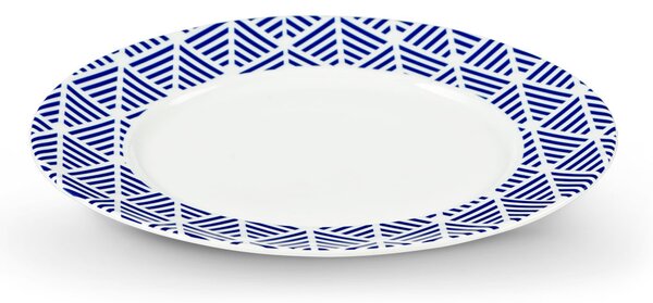 EmaHome LIVIDUS Dezertný tanier / priemer 19 cm / biely/modrý