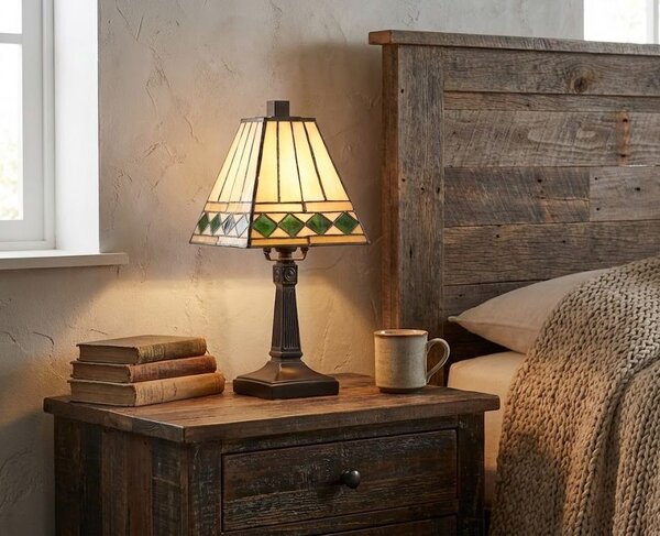 Stolná lampa Tiffany Pyramid - Ø 20*30 cm - Clayre & Eef